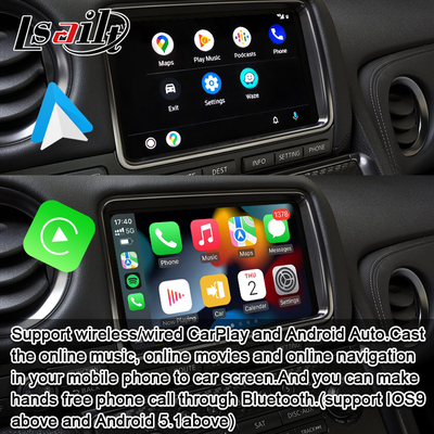 Giao diện CarPlay không dây cho GT-R GTR R35 2011-2017 bao gồm Android Auto, điều hướng GPS, Camera ngược