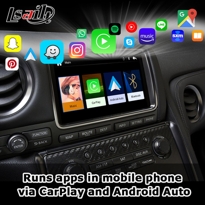Giao diện CarPlay không dây cho GT-R GTR R35 2011-2017 bao gồm Android Auto, điều hướng GPS, Camera ngược