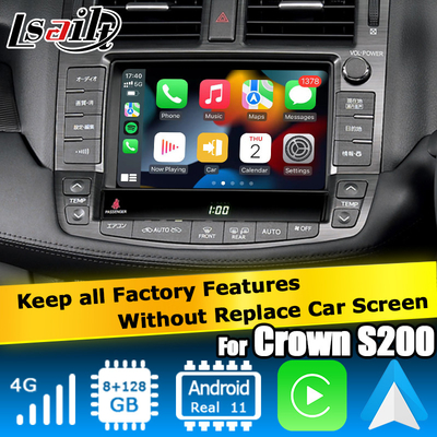 Toyota Crown GRS204 URS206 UZS207 S200 Android không dây Carplay Android Auto 8+128GB chạy bởi Qualcomm