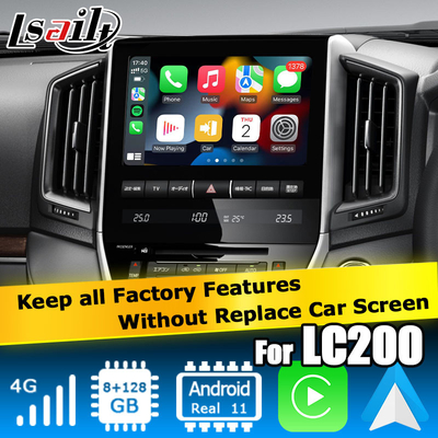 Toyota Land Cruiser LC200 giao diện video Android 8 + 128GB được cung cấp bởi Qualcomm với carplay android auto