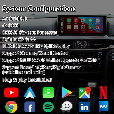 Lsailt Android Carplay Multimedia Video Interface Cho 2016-2021 Lexus LX 570 LX570