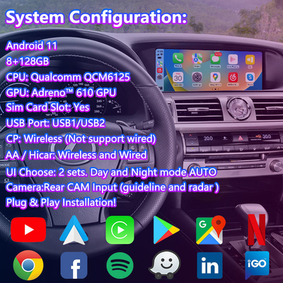Lsailt 8+128GB Android Multimedia Carplay Interface Box cho Lexus LS LS600h LS460 2012-2017