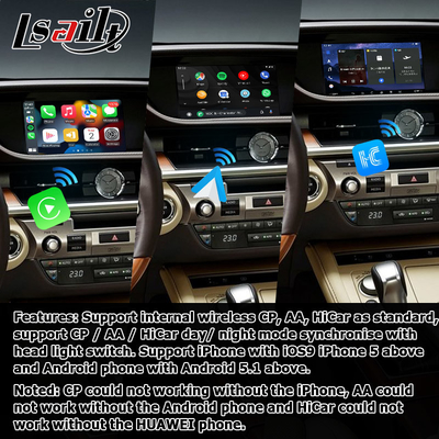 Lexus ES300h ES350 ES250 ES200 Giao diện video Android 8+128GB Qualcomm hỗ trợ nền tảng carplay android auto