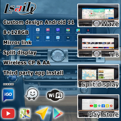 Lexus LS460L LS600hL android 11 carplay giao diện video dựa trên Qualcomm 8+128GB