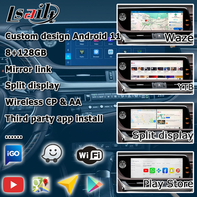 Giao diện video Android 13 cho Lexus ES300h ES350 ES250 ES200, Carplay, Android Auto