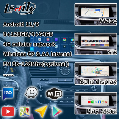 Android 8+128GB Lsailt Lexus Android carplay Android tự động Màn hình cho RX350 RX450h RX300 Máy vi xử lý 2.0Ghz