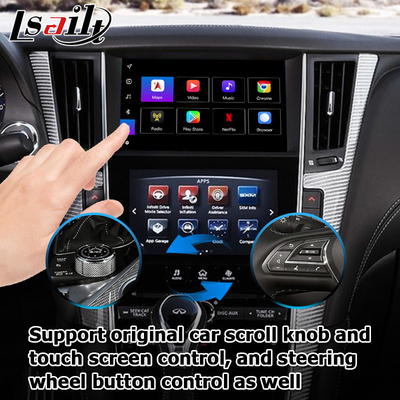 Giao diện GPS carplay, giao diện hộp điều hướng Android 11 8+128GB cho Infiniti Q50 / Q60