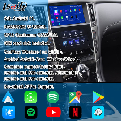 Android 11 Smart Infotainment Module cho Infiniti Q50 2013-2015 Hệ thống tích hợp đa phương tiện trong xe, CarPlay Box