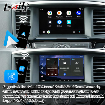 Lsailt 8GB giao diện đa phương tiện Android cho Nissan Pathfinder R52 2018-Patrol Carplay Android Auto Wireless Module