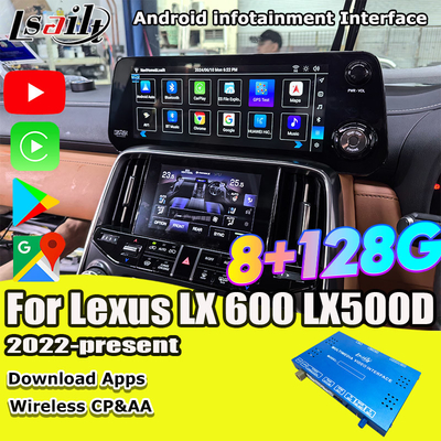 Lsailt Qualcomm Android Video Interface cho Lexus LX600 LX500d RX ES NX 2021- Hỗ trợ YouTube, NetFlix, CarPlay không dây