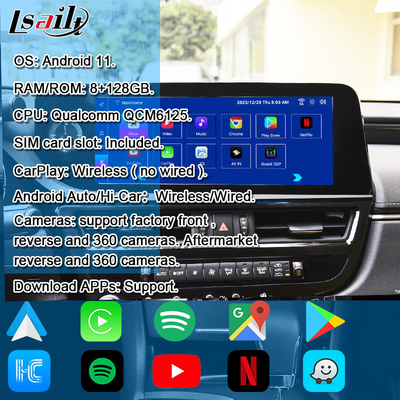 Giao diện video đa phương tiện Android cho RX350h RX500H 2023-2024 NX LX GX ES Bao gồm NetFlix, YouTube, khe cắm thẻ SIM