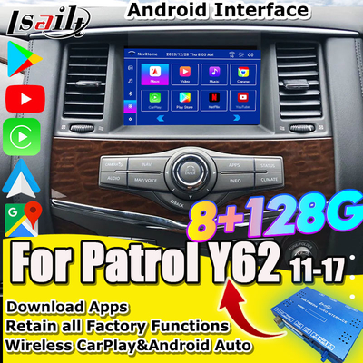 Lsailt 8+128G Android 13 Smart Infotainment Module cho Nissan Patrol Y62 2010-2020 Bao gồm CarPlay không dây, NetFlix
