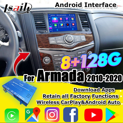Lsailt 8G Smart Infotainment Module cho Nissan Armada Patrol Support Headrest Screen, CarPlay không dây, NetFlix