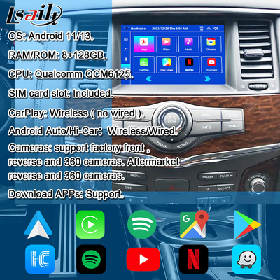 Lsailt 8G Smart Infotainment Module cho Nissan Armada Patrol Support Headrest Screen, CarPlay không dây, NetFlix