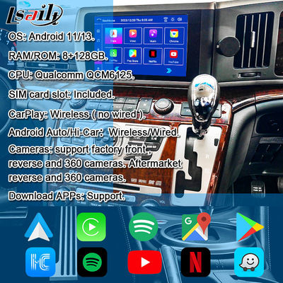 Lsailt 8G Android Smart Infotainment Module cho Nissan Elgrand E51 Series 3 Hỗ trợ CarPlay, YouTube, Màn hình dựa đầu