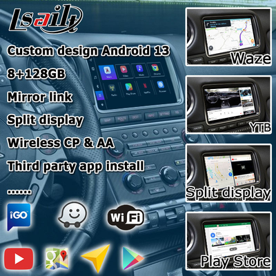 Android 13 8+128 Điều hướng không dây carplay giao diện video tự động Android cho Nissan GT-R GTR R35