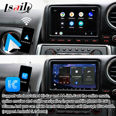 Giao diện CarPlay không dây / Mô-đun thông tin giải trí Android cho GT-R GTR R35 2008-2010 Mô hình JDM Bao gồm NetFlix, YouTbe