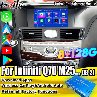 Giao diện đa phương tiện 8G Qualcomm Android cho Infiniti Q70 M45 M25 2010- CarPlay Box không dây, Android Auto, NetFlix