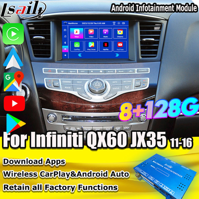 Lsailt 8G Giao diện đa phương tiện Android cho Infiniti QX60 JX35 2011-2020 tích hợp CarPlay không dây, Android Auto