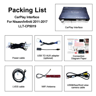 OEM tích hợp không dây Apple CarPlay giao diện cho Navara D40 Nissan Pathfinder R51 2010-2016 Android Auto,Plug and Play, Mirror Link