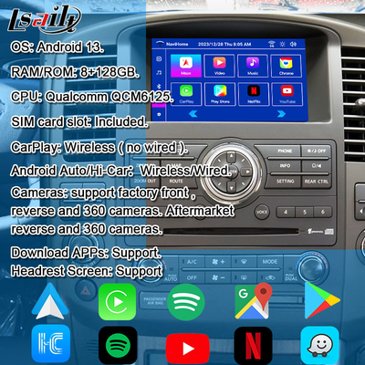 Lsailt OEM tích hợp giao diện video đa phương tiện Android cho Pathfinder R51 Nissan Navara D40 CarPlay& Android Auto Retrofit