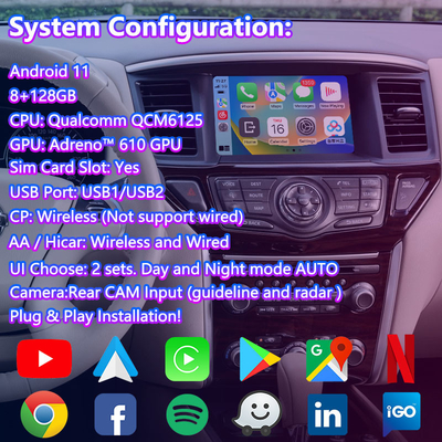 Giao diện video Lsailt Android dành cho Nissan Pathfinder R52 với Carplay Android Auto không dây