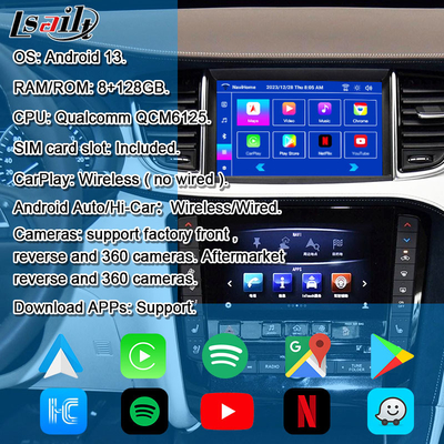 8+128G Android Navigation Box Infotainment Module cho Infiniti QX50 2018-2020 EX QX80 với CarPlay không dây, Giao diện Android
