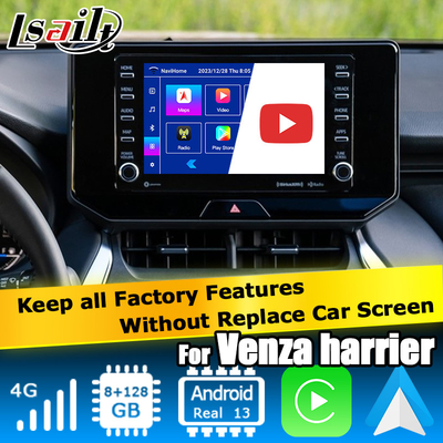 Toyota Harrier Venza Android 13 giao diện video đa phương tiện 2019-hiện tại không dây carplay android auto