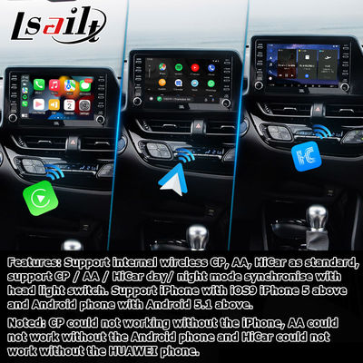 Giao diện đa phương tiện Android 13 cho Toyota C-HR CHR với Android Auto và CarPlay