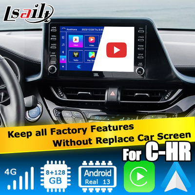 Toyota C-HR CHR Android 13 giao diện đa phương tiện với Android không dây tự động carplay