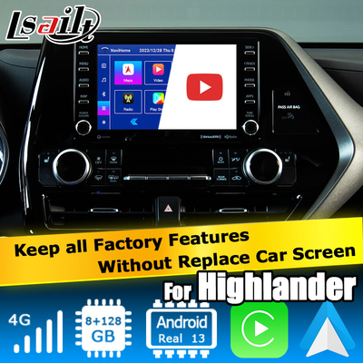 Car Video Interface không dây carplay Android auto Android 13 TOYOTA Highlander