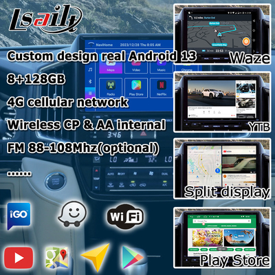 Giao diện video Android 13 cho Toyota Land Cruiser LC200 GXR với chế độ xem phía sau WiFi carplay android auto
