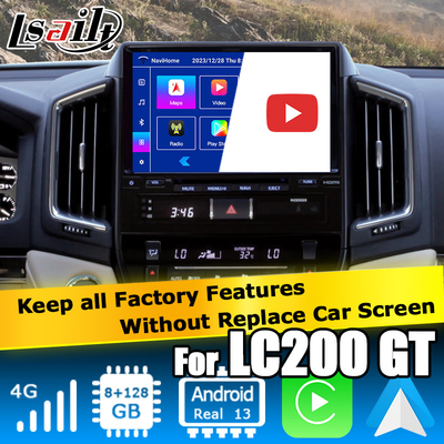 Giao diện video Android 13 cho Toyota Land Cruiser LC200 GXR với chế độ xem phía sau WiFi carplay android auto