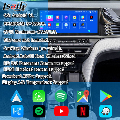 Giao diện video đa phương tiện Android 13 cho Toyota Camry 2025 Sienna RAV-4 OEM Retrofit Infotainment Module bao gồm YouTube, NetFlix, Google Play