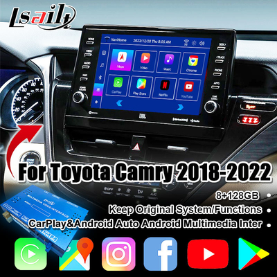 Lsailt Android 13 Video Interface cho Toyota Camry 2018-2021 RAV-4, Sienna OEM Screen Upgrade với Hệ thống đa phương tiện Android Bao gồm YouTube, NetFlix