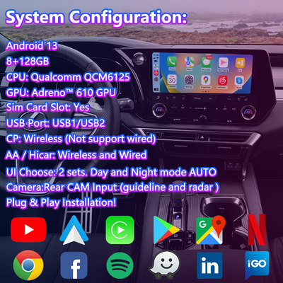 Lsailt Android Carplay Multimedia Video Interface cho 2023-Lexus hiện tại RX RX350 RX350h RX450h RX500h AL30