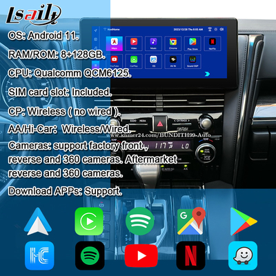 Android 13 Lexus Video Interface Nâng cấp màn hình OEM cho LM350 LM500H NX RX ES Retrofit Kits bao gồm YouTube, NetFlix,Wireless CarPlay