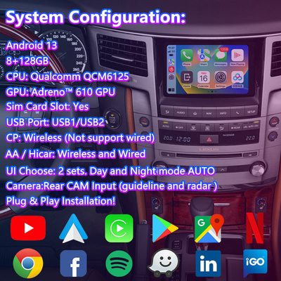Lsailt Android Multimedia Video Interface cho 2012-2015 Lexus LX 570 LX570