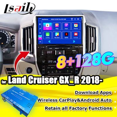 Giao diện đa phương tiện Android cho Land Cruiser GX_R 2018-2021 LC200 không dây Apple CarPlay& Android Auto Retrofit nâng cấp