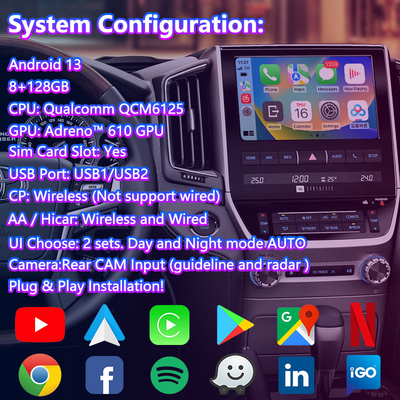 Lsailt Android Multimedia Video Interface cho Toyota Land Cruiser 200 LC200 VX VXR VX-R 2016-2021