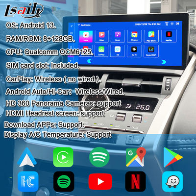 Màn hình Android Lexus 8 Core Qualcomm Multimedia DisPlay cho LEXUS NX200T NX300H 2014-2021 Hỗ trợ Điều khiển Núm Xoay Joystick, YouTube, Google Play, CarPlay