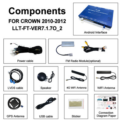 Giao diện Đa phương tiện Android 13 cho Toyota Crown S200 URS206 đời 2008-2012, bao gồm Mô-đun Nâng cấp Android với YouTube, NetFlix, Google Map