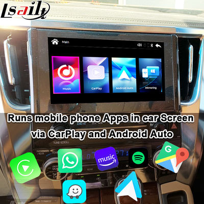 Nâng cấp Module Apple CarPlay/Android Auto không dây cho Toyota Alphard 30 Series Vellfire, hỗ trợ Radio FM, A/C, Mirroring, Camera