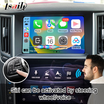 Nâng cấp tích hợp mô-đun Apple CarPlay OEM Q50 Q60, Phản chiếu điện thoại di động, Hiển thị nhiệt độ AC, Google Map, Spotify