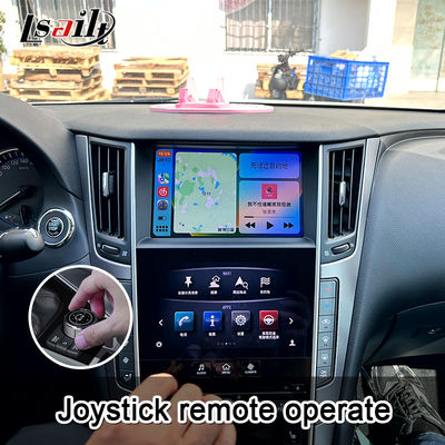 Nâng cấp tích hợp mô-đun Apple CarPlay OEM Q50 Q60, Phản chiếu điện thoại di động, Hiển thị nhiệt độ AC, Google Map, Spotify