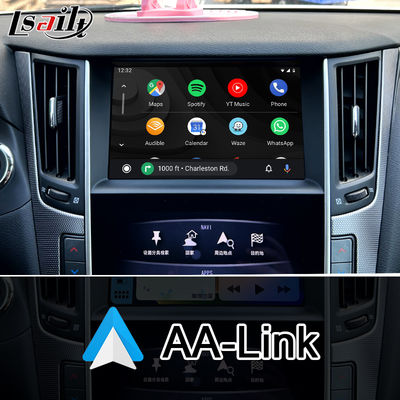 Nâng cấp tích hợp mô-đun Apple CarPlay OEM Q50 Q60, Phản chiếu điện thoại di động, Hiển thị nhiệt độ AC, Google Map, Spotify