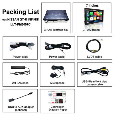 Màn hình Android Auto CarPlay không dây 7 inch Lsailt cho Infiniti G37 G25 G35 Skyline 370GT (V36) Q40 2007-2014 Màn hình cảm ứng HD