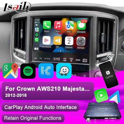 Giao diện Apple CarPlay cho Crown S210 AWS210 GRS210 GWS214 GWS215 Majesta Athlete Royal Saloon tích hợp Android Auto, Camera ngược, khí hậu AC
