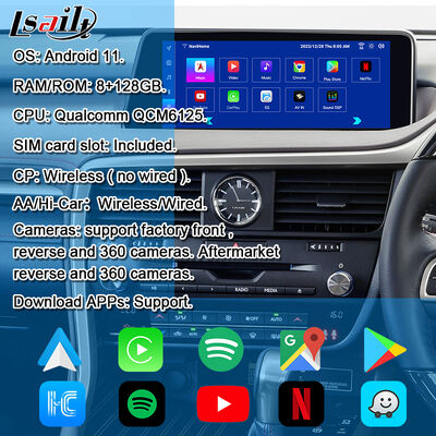 Module Nâng cấp Android OEM cho Lexus RX450h, RX350 RX270 2016-2021 Tích hợp CarPlay không dây, Android Auto, YouTube, Netflix