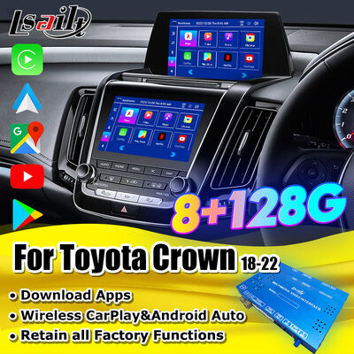 Hộp giao diện Android CarPlay tích hợp OEM cho Crown S220 2018-2022 với Android Auto, YouTube, Netflix, Google Play
